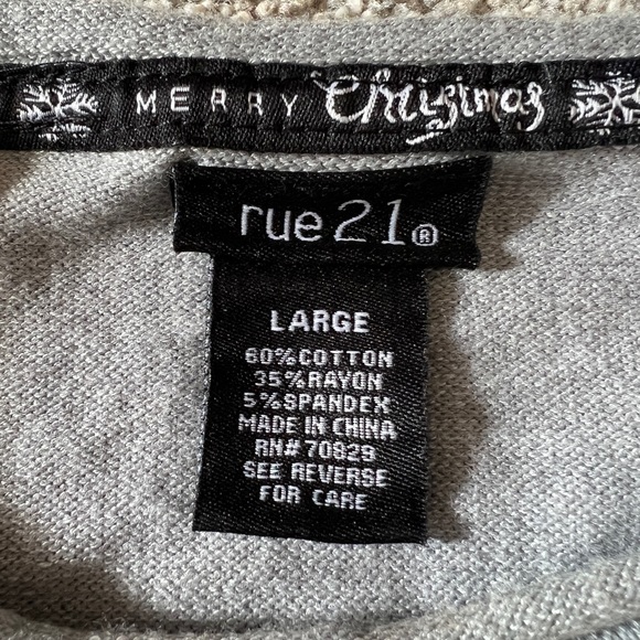 Rue21 Large Christmas Dear Santa Flip Sequins Naughty Nice Ugly Holiday Silver - Picture 9 of 10